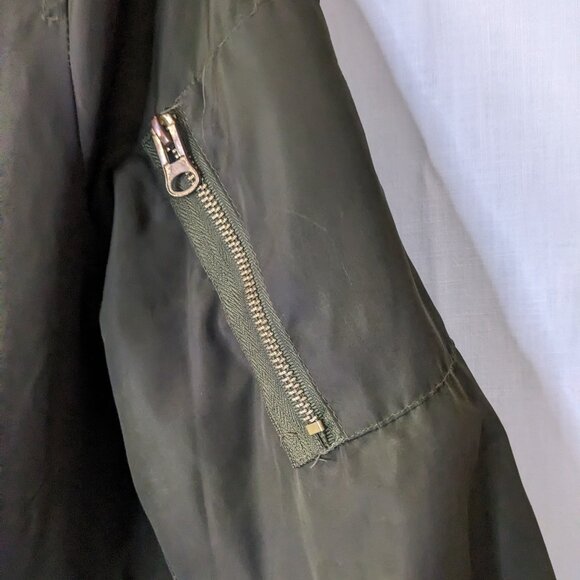 Miss London Women /Men  Green Bummer Flight Jacket Size Medium - Picture 5 of 12